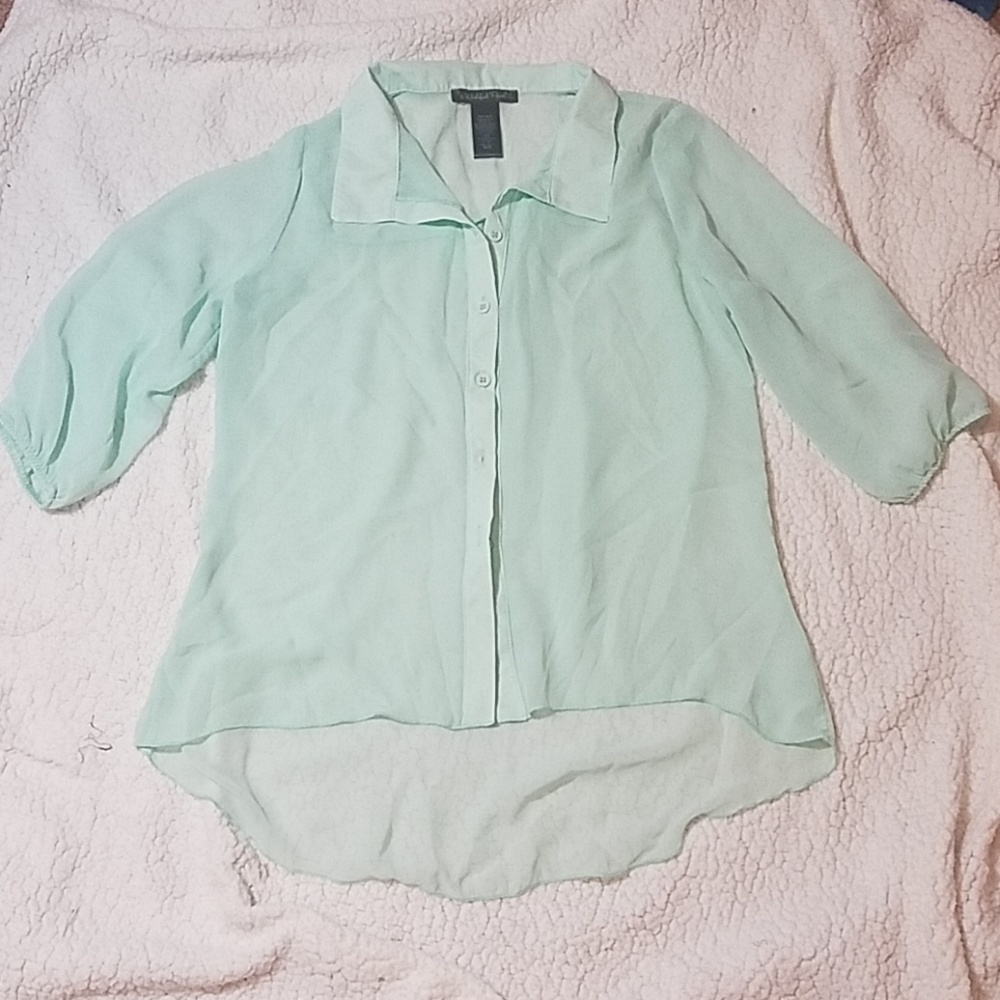 Sheer light aqua blouse ⭐